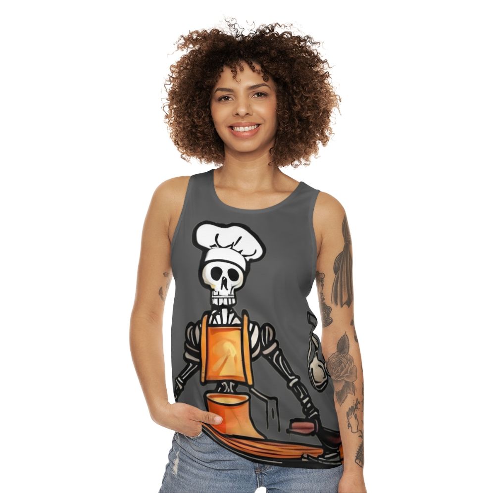 Skeleton Chef Unisex Graphic Tank Top - women