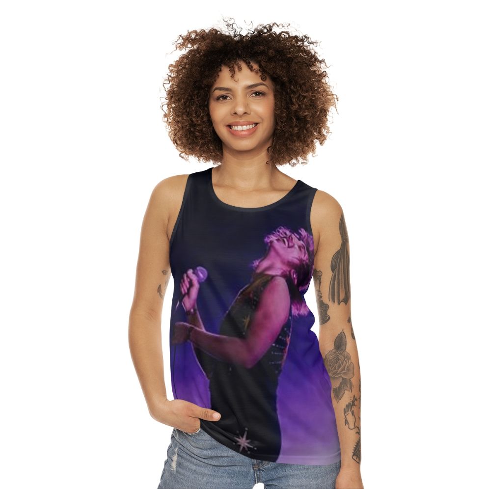 Josh Kiszka of Greta Van Fleet wearing a unisex tank top - women