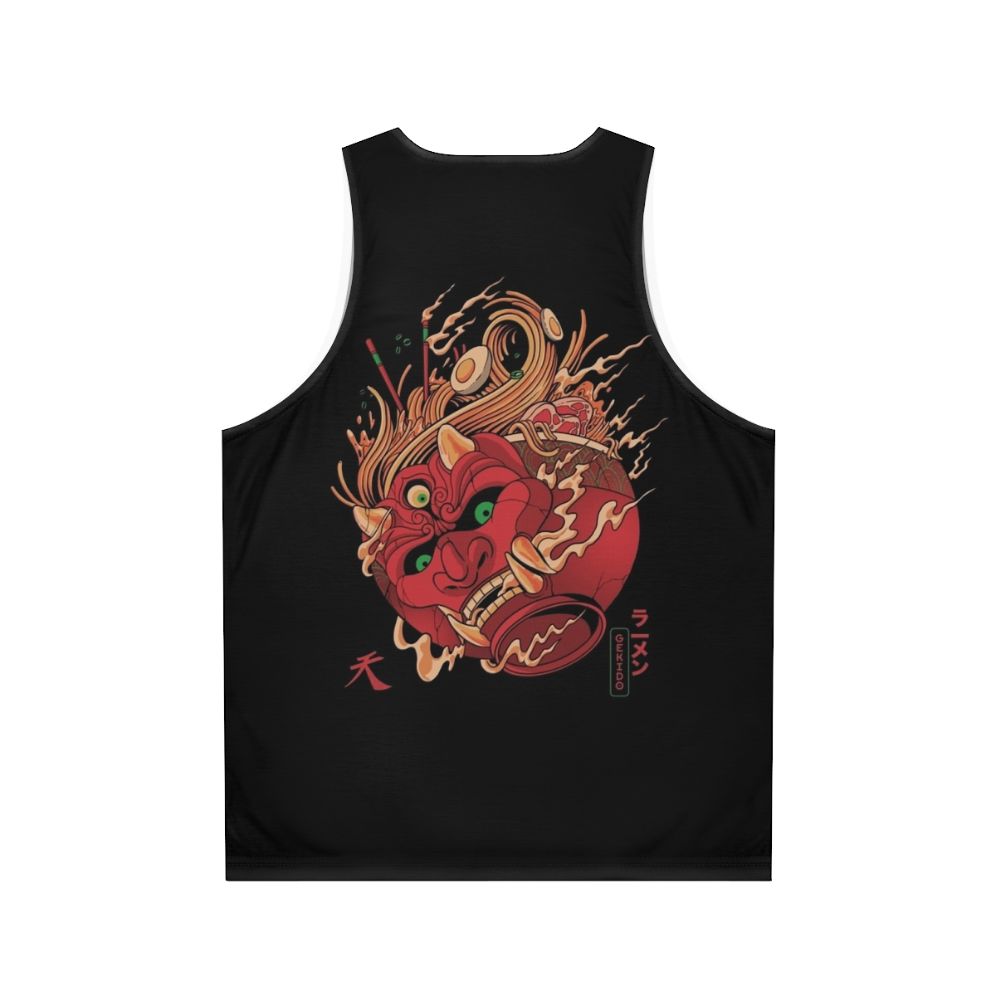 Gekido Ramen Unisex Tank Top featuring Japanese cultural elements and gaming influences - Back