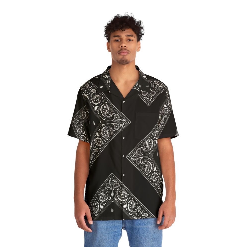 Bandana print Hawaiian shirt with graphic design - People Front