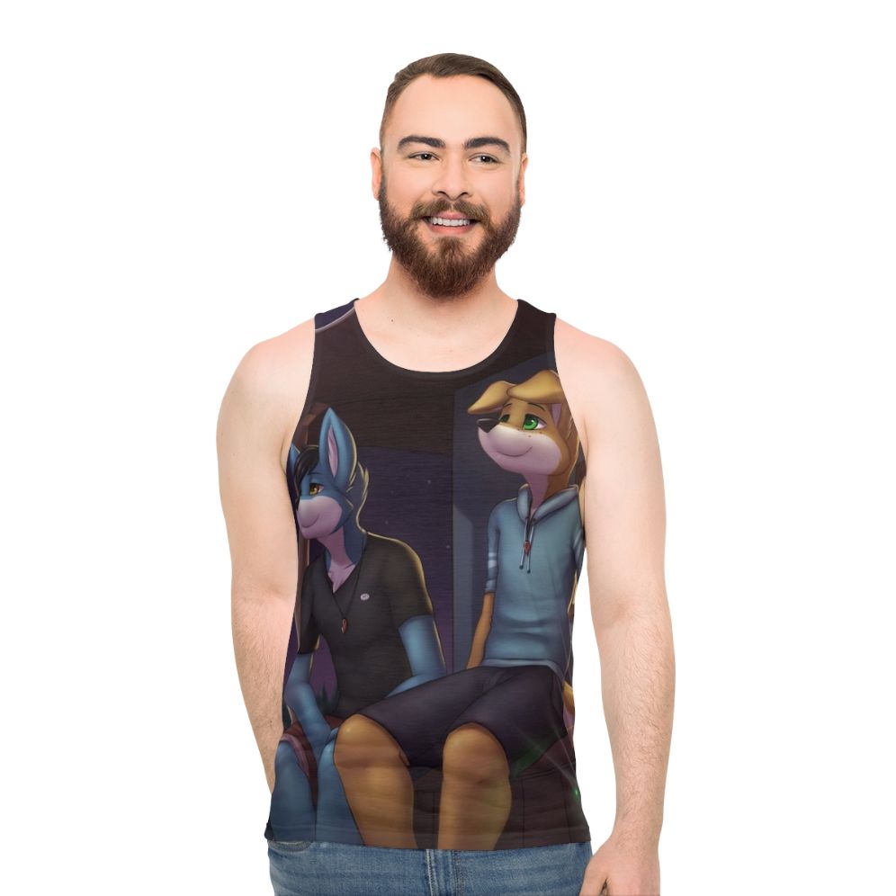 Unisex Weekend 2 cover art furry dog tank top - men