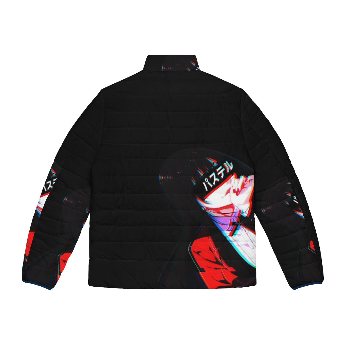 Crimson aesthetic cyberpunk kakegurui anime puffer jacket - Back