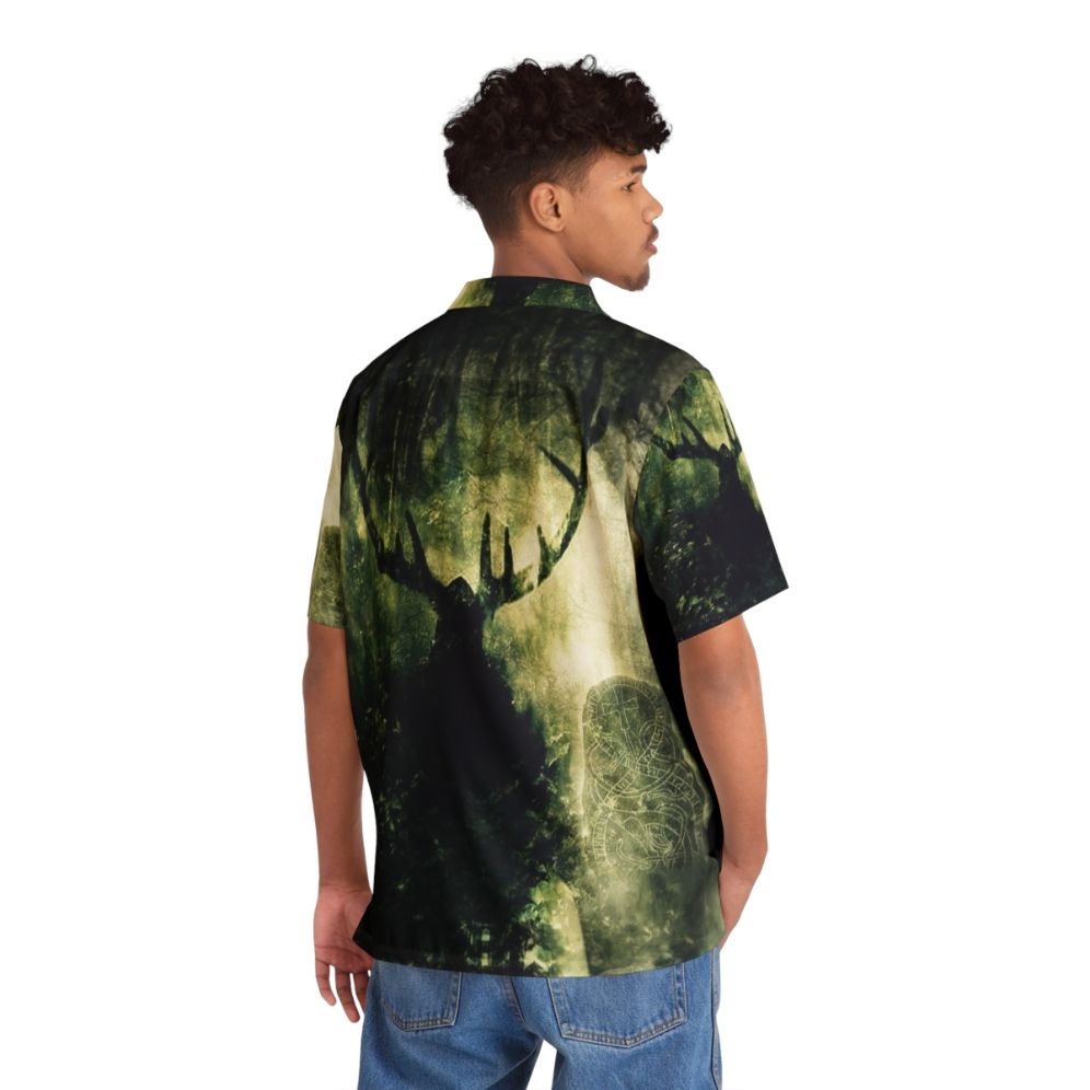 Horned god Hawaiian shirt with nature deity and pagan designs - People Back