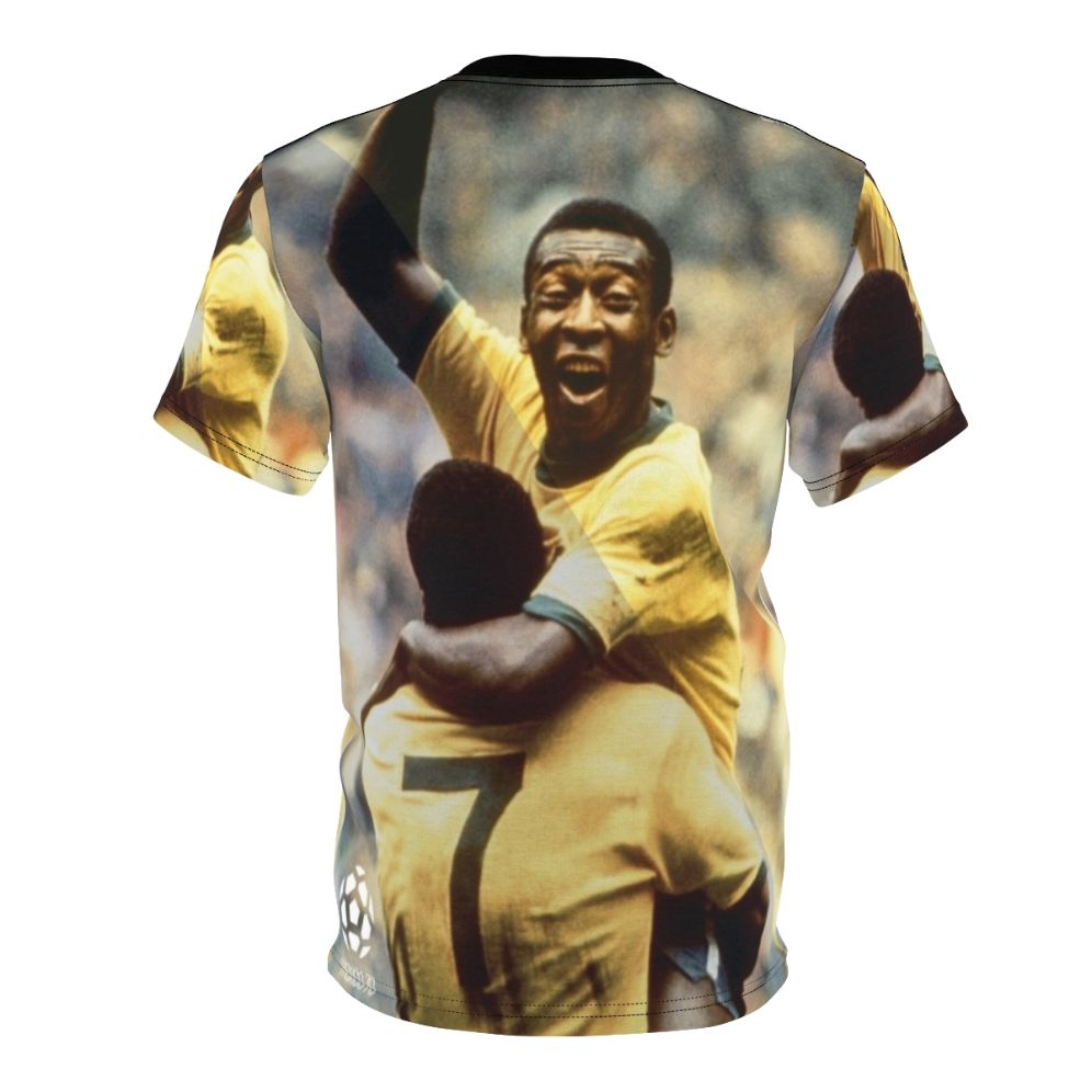 Vintage-style t-shirt design featuring the iconic Brazilian football legend Pele - Back