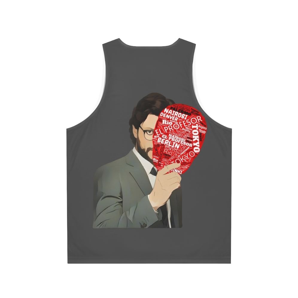 Money Heist The Professor Mask Unisex Tank Top - Back