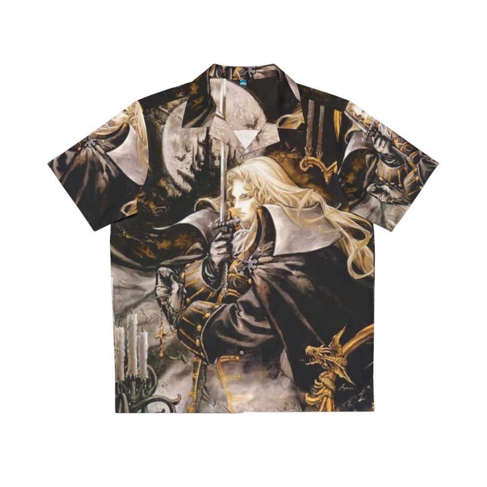 Castlevania inspired Hawaiian shirt with retro gaming graphics