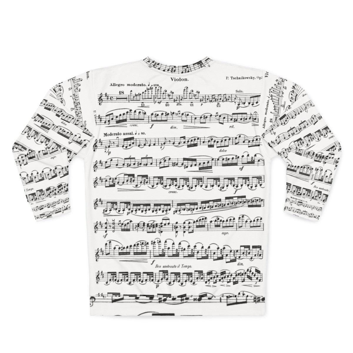 Tchaikovsky Violin Concerto Sweatshirt - Classical Music Lovers - Back