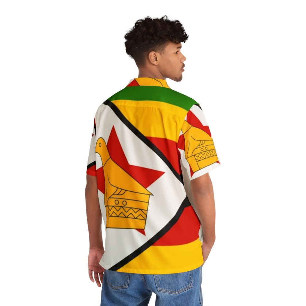 Zimbabwe Hawaiian Shirt with Vibrant African Flag Design - People Back