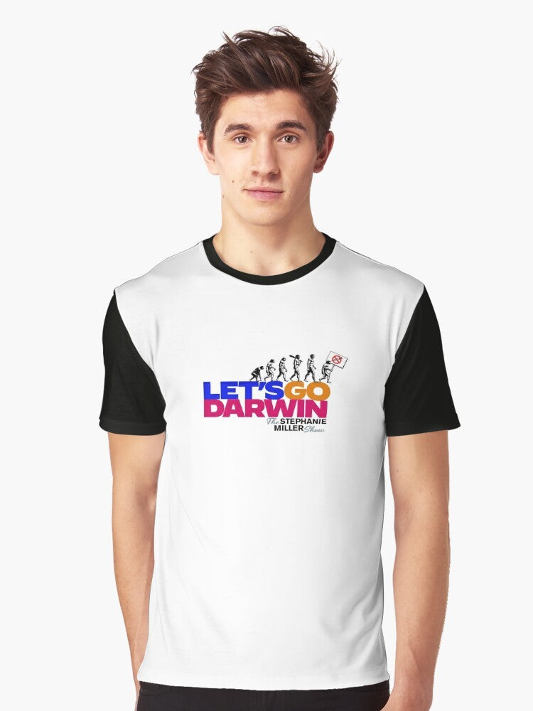 "Let's Go Darwin 2" graphic t-shirt featuring an evolution-themed design - Men