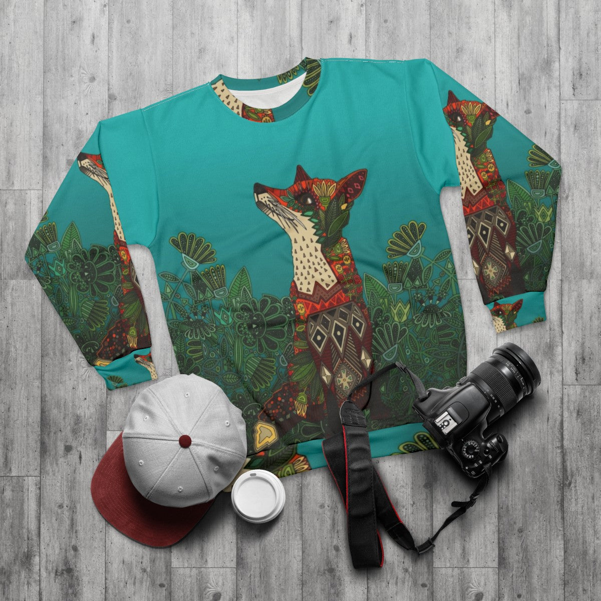 Floral Fox Botanical Sweatshirt - flat lay