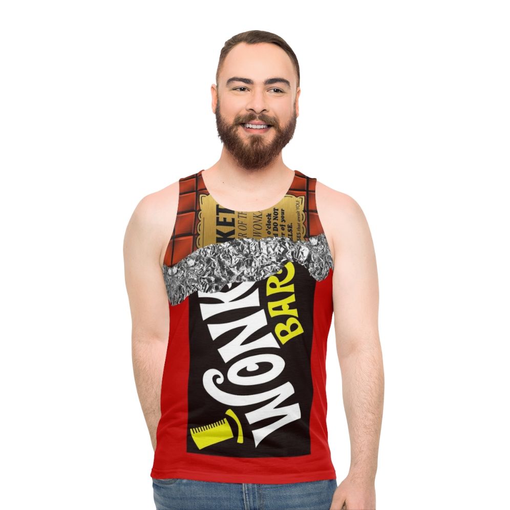 Retro golden ticket unisex tank top - men