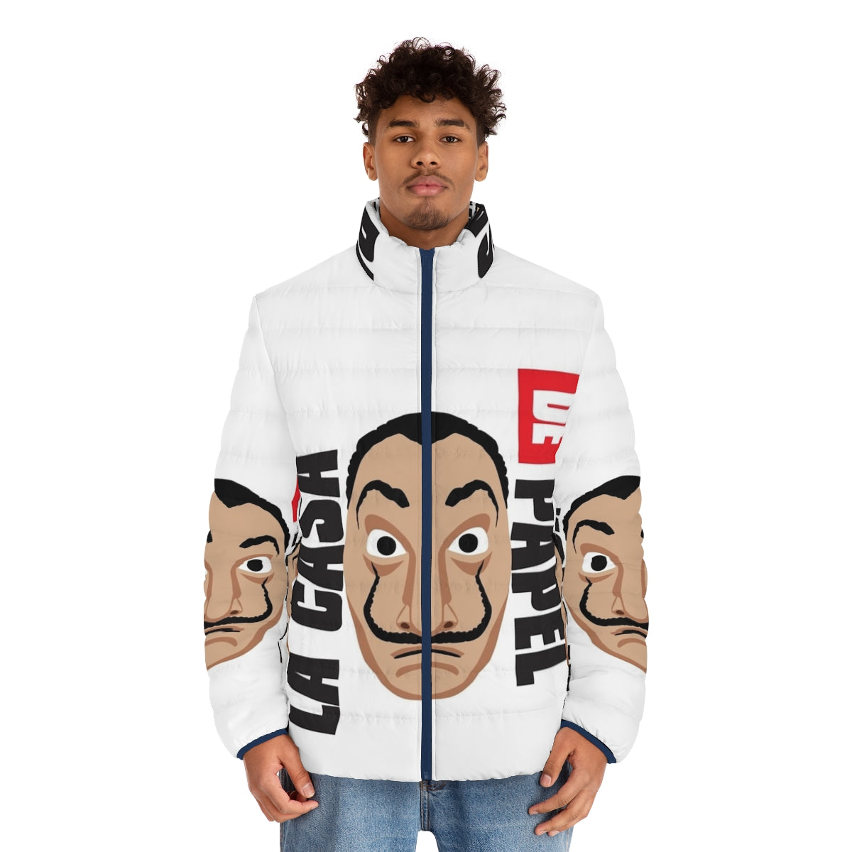 Money Heist Puffer Jacket with Series Logo - men front