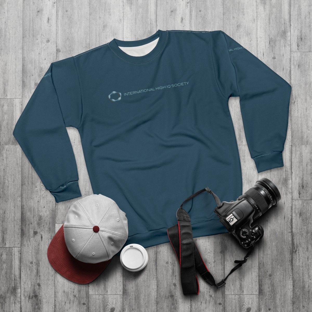 High IQ Society Blue Sweatshirt - flat lay