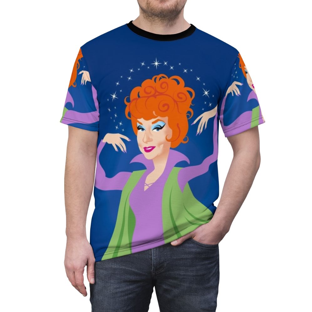 "Retro witch t-shirt with a design inspired by the classic TV series Bewitched" - men front