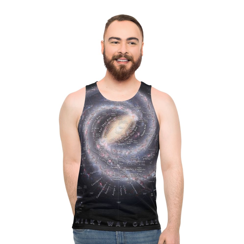 Milky Way Galaxy Map Unisex Tank Top - men