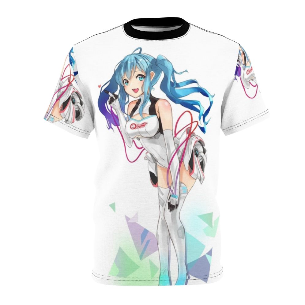 Anime inspired t-shirt featuring a design of the Vocaloid character Hatsune Miku