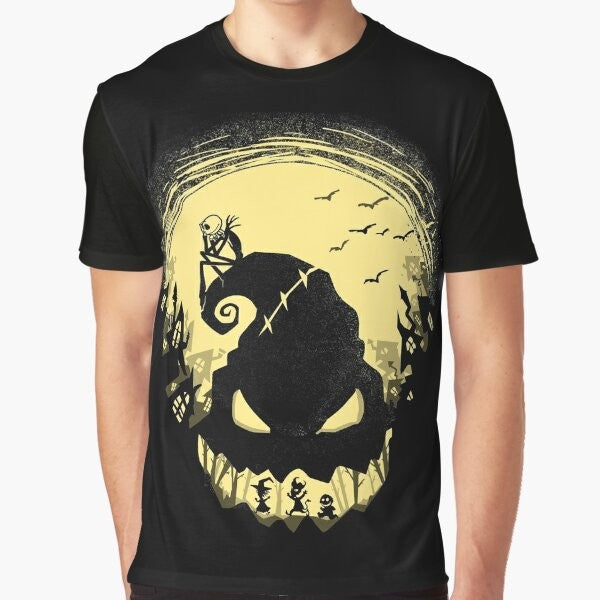 Nightmare Before Christmas Jack Skellington T-Shirt with Oogie Boogie Skeleton Design