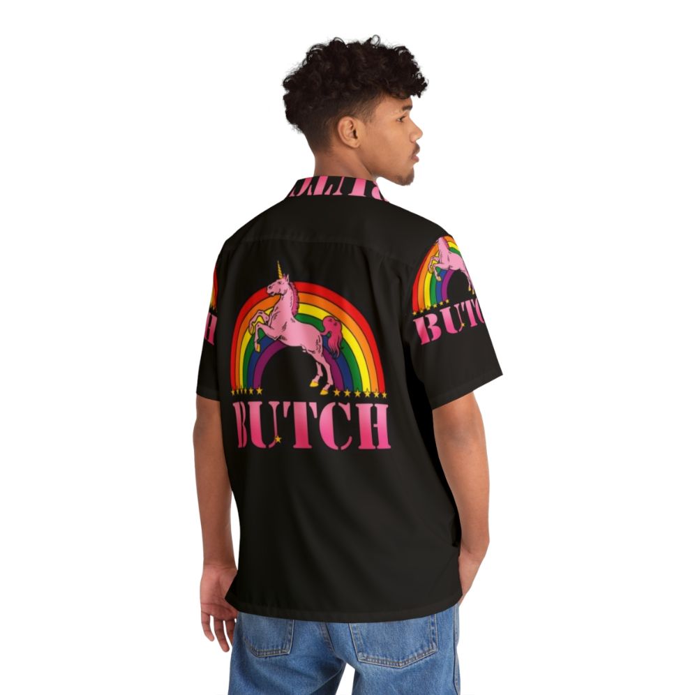 Butch Hawaiian Shirt with Pride Colors - People Back