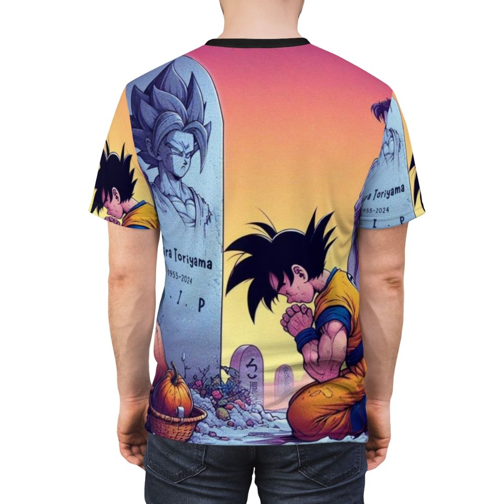 Retro anime-inspired t-shirt design featuring characters from the popular Dragon Ball series - men back