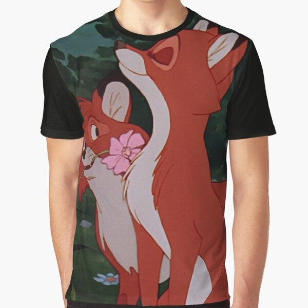 Death and Vixey Graphic T-Shirt featuring a fox design