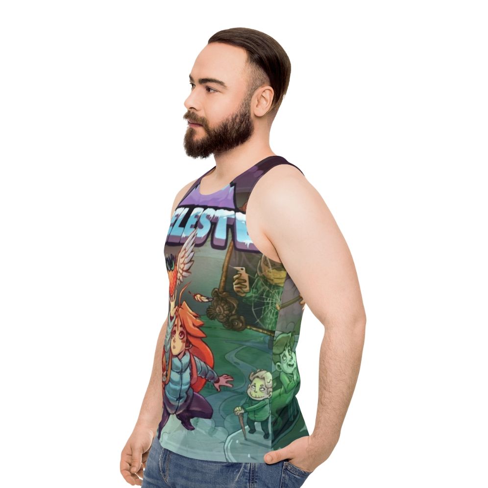 Celeste video game inspired unisex tank top - men side