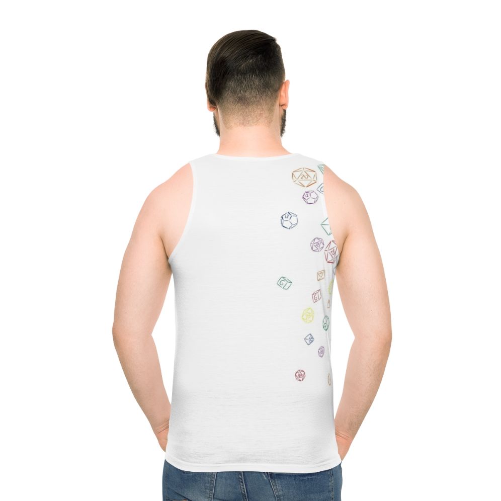 Cascading Rainbow Dice Unisex Tank Top - men back