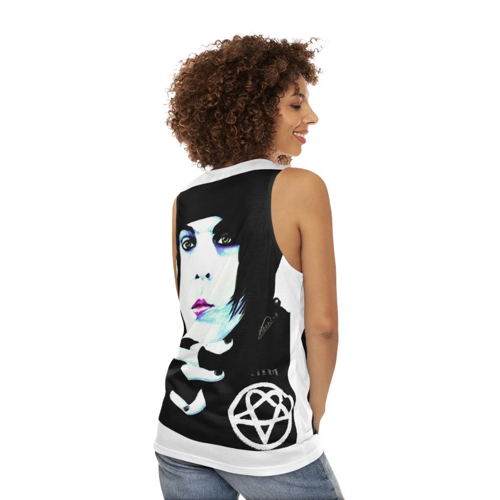 Him Ville Valo Portrait Unisex Tank Top - women back