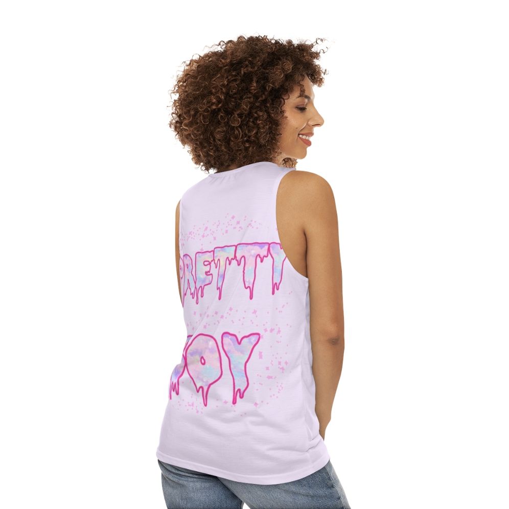 Unisex 'Pretty Boy' gender neutral tank top for the LGBTQ+ community - women back