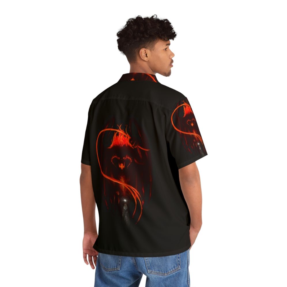 Balrog-inspired Hawaiian shirt with LOTR graphics - People Back