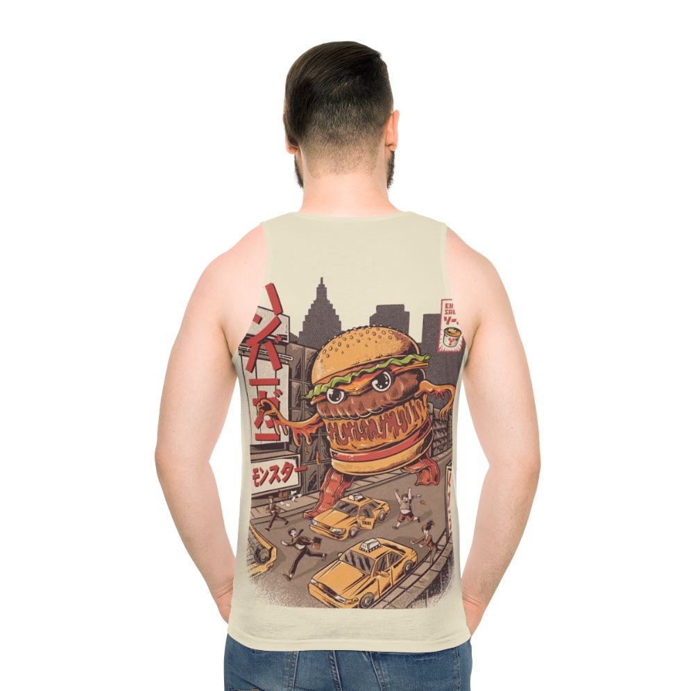 Burgerzilla anime-inspired unisex tank top - men back