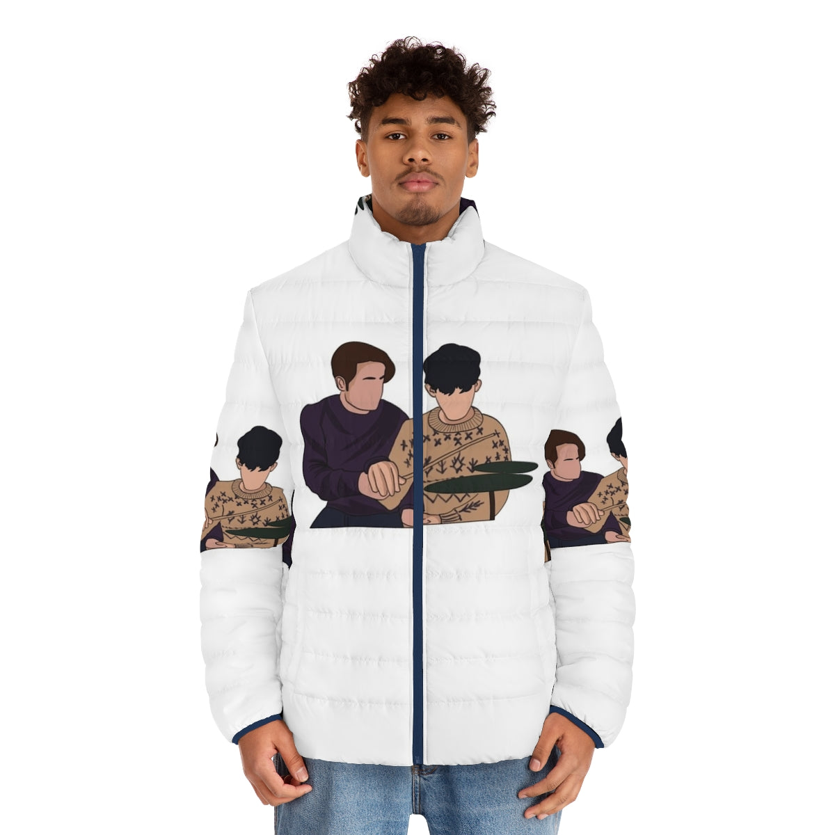 Heartstopper Nick and Charlie Puffer Jacket for Netflix fans - men front