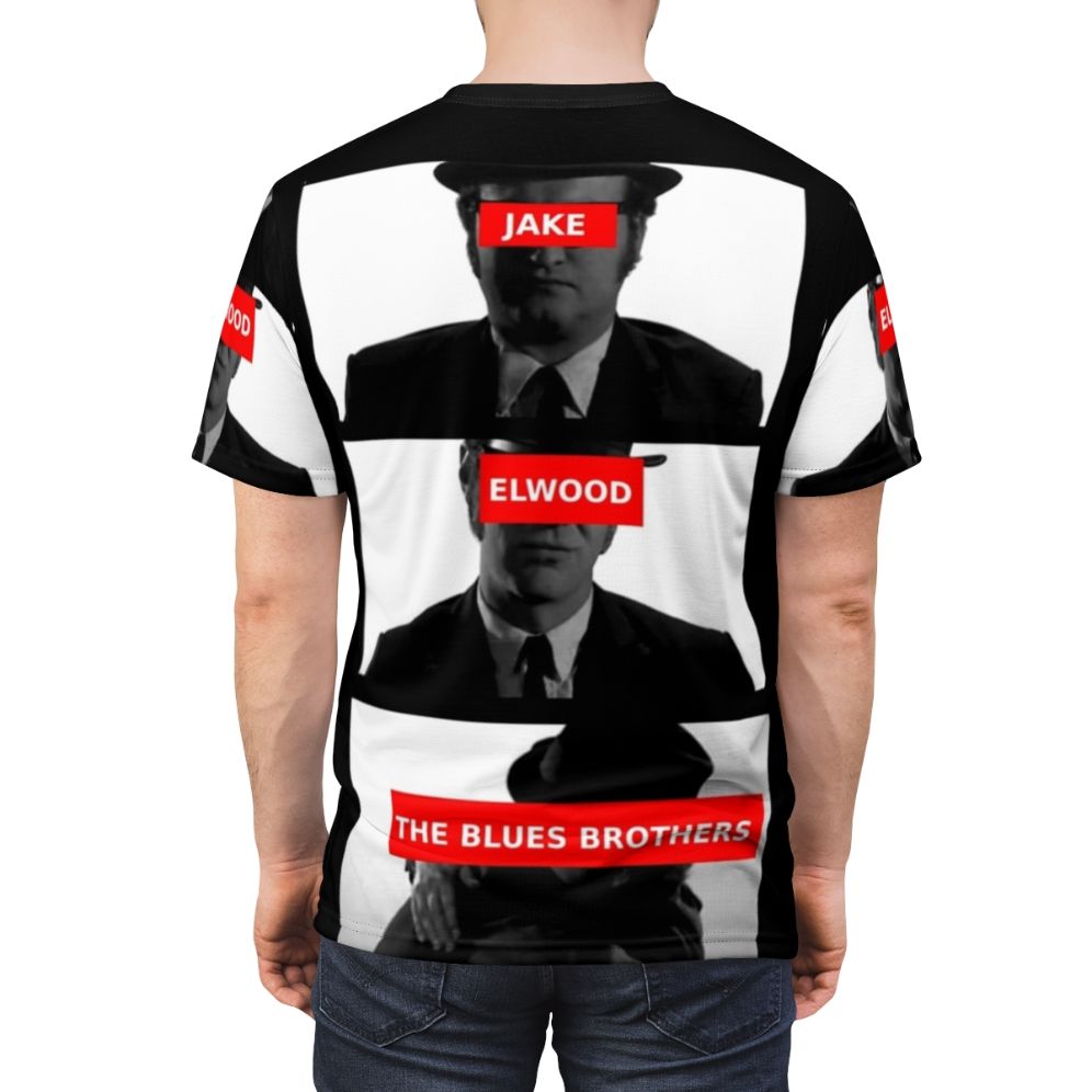 Graphic t-shirt featuring iconic imagery from the cult classic film The Blues Brothers - men back