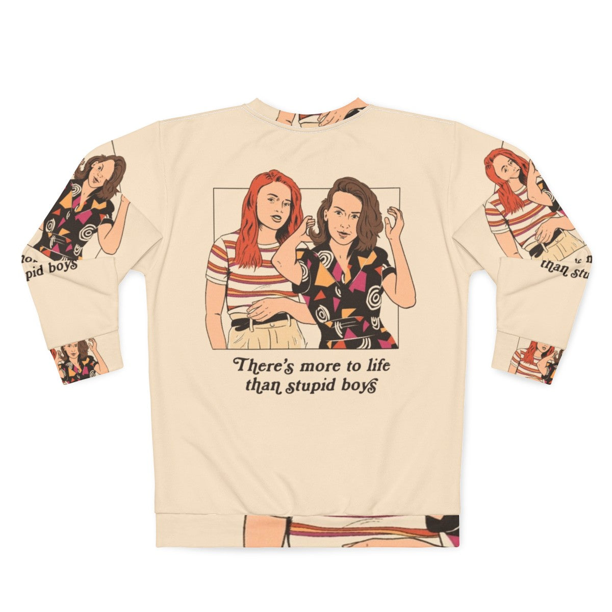 Retro feminist 'Stranger Things' inspired sweatshirt - Back