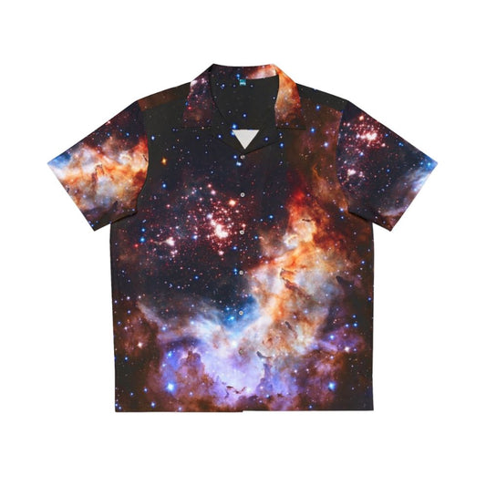 Westerlund 2 Hawaiian shirt featuring a cosmic galaxy design