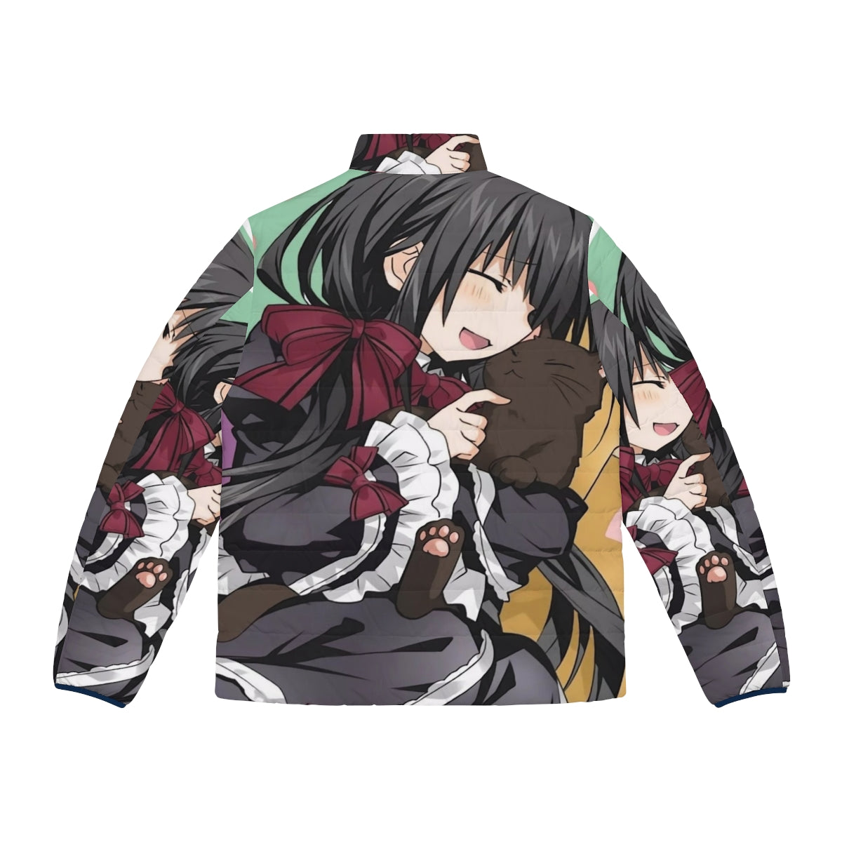 Tokisaki Kurumi Date A Live Anime Puffer Jacket with Kawaii Moe Aesthetic - Back