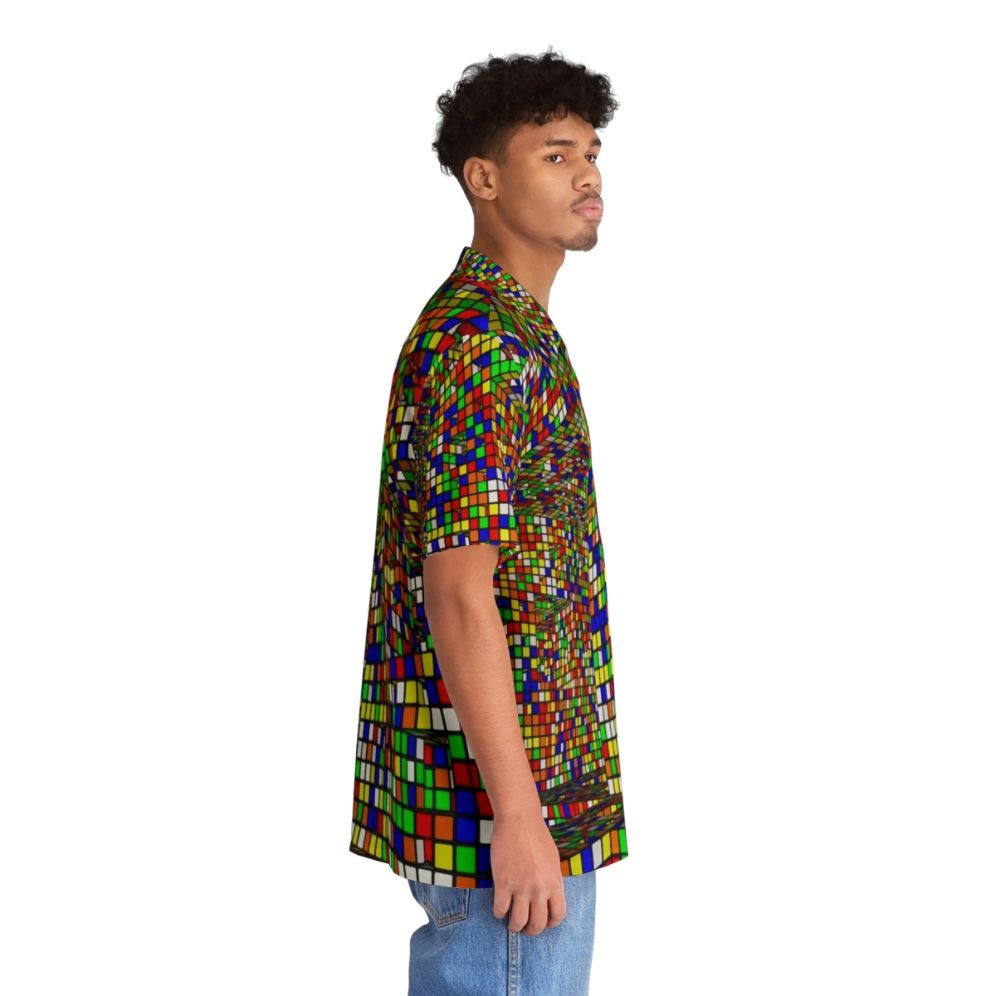 Rumik S Cube Hawaiian Shirt with Vibrant Colorful Tropical Pattern - People Pight