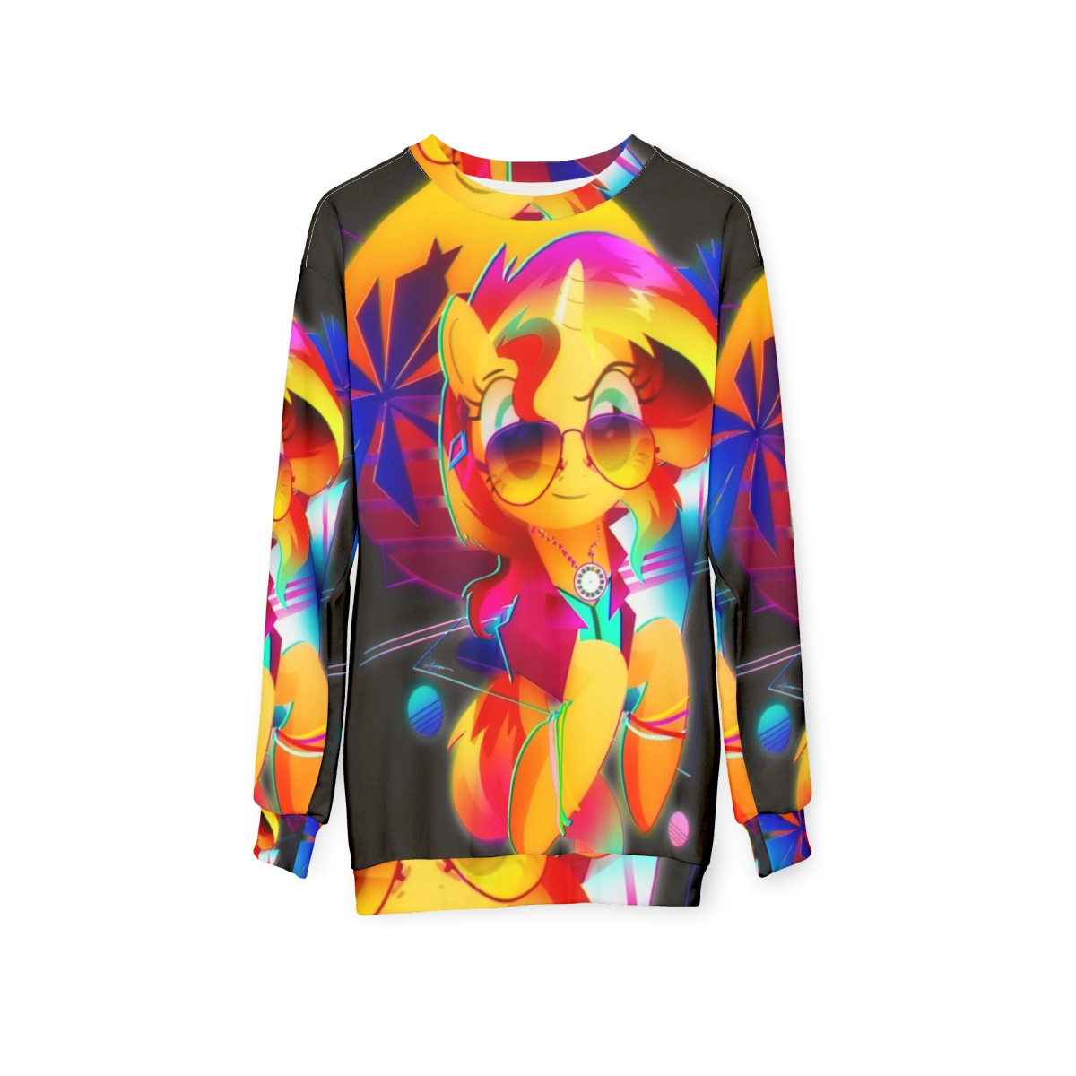 Sunset Shimmer Synthwave Sweatshirt - hanging