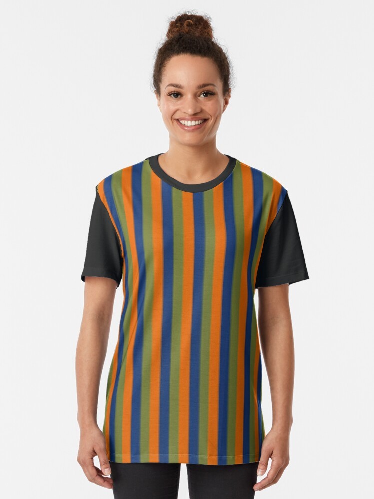 Retro Sesame Street puppet-inspired striped graphic t-shirt - Women