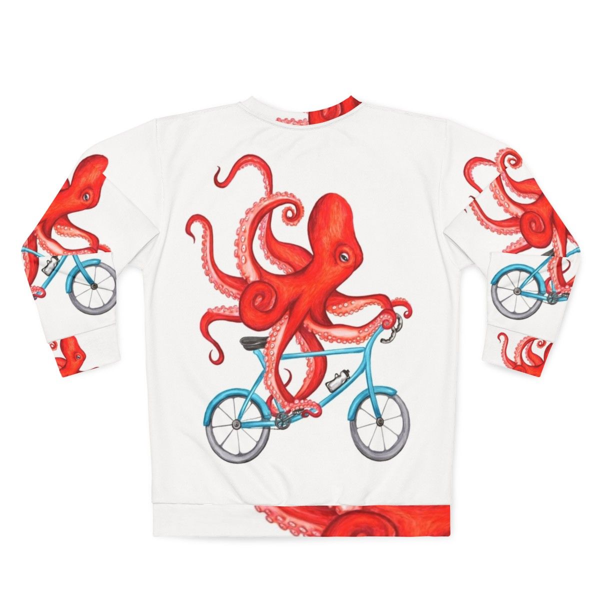 Cycling octopus graphic on a sweatshirt - Back