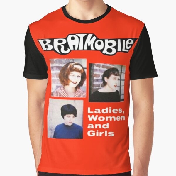 Bratmobile riot grrrl feminist graphic t-shirt for ladies, women, and girls