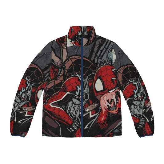 Spider Punk Puffer Jacket featuring a cool, comic-inspired design