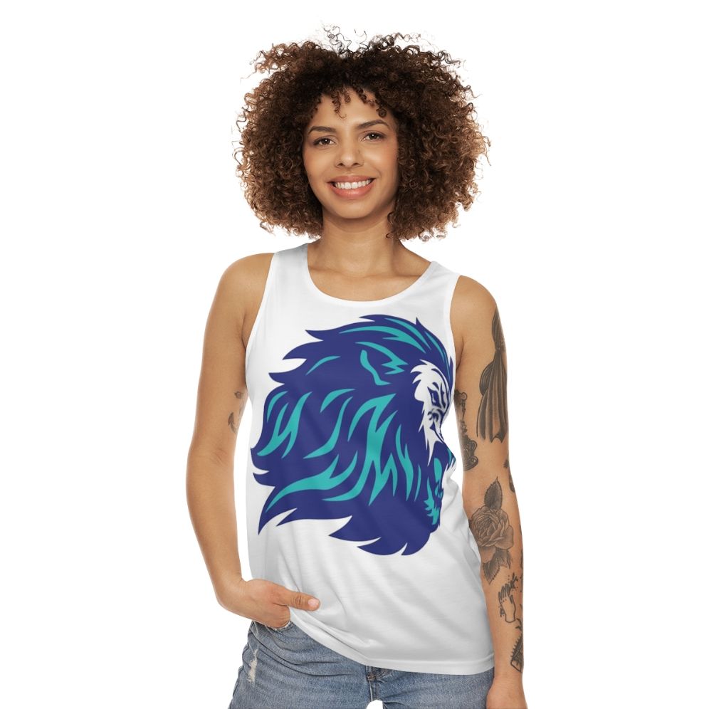 Blue Unisex Tank Top with Legendary Animal Power Design - women