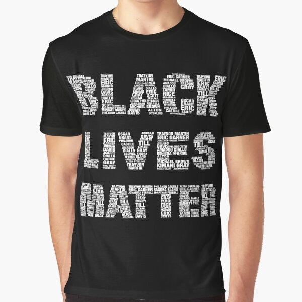 Black Lives Matter graphic t-shirt with a powerful message for social justice and equality.