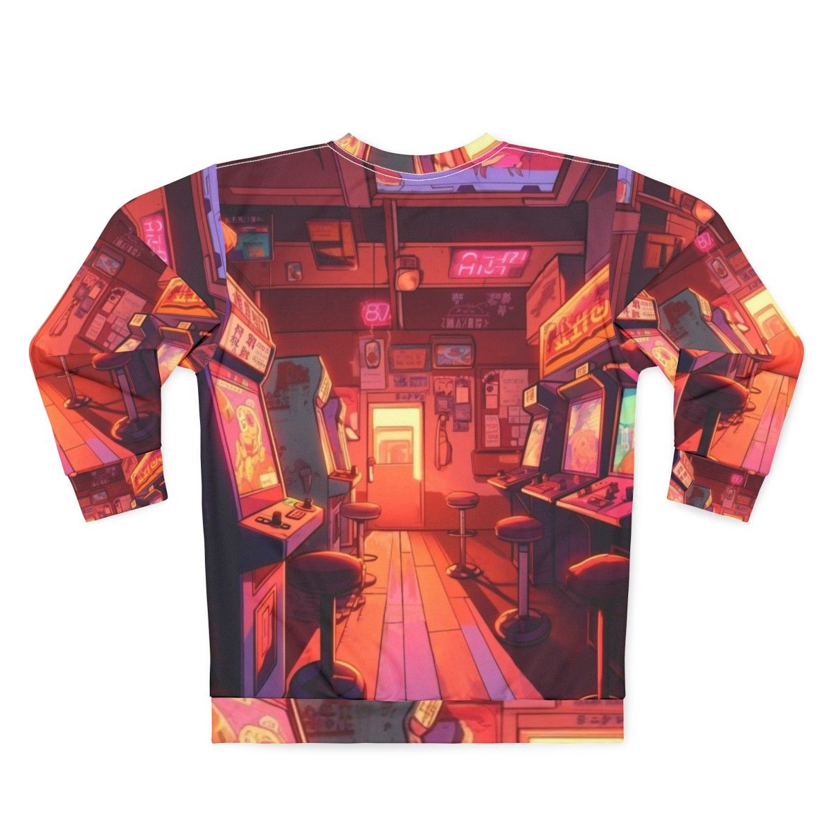 Arcade Hall In Hawkins Stranger Things Sweatshirt - Back