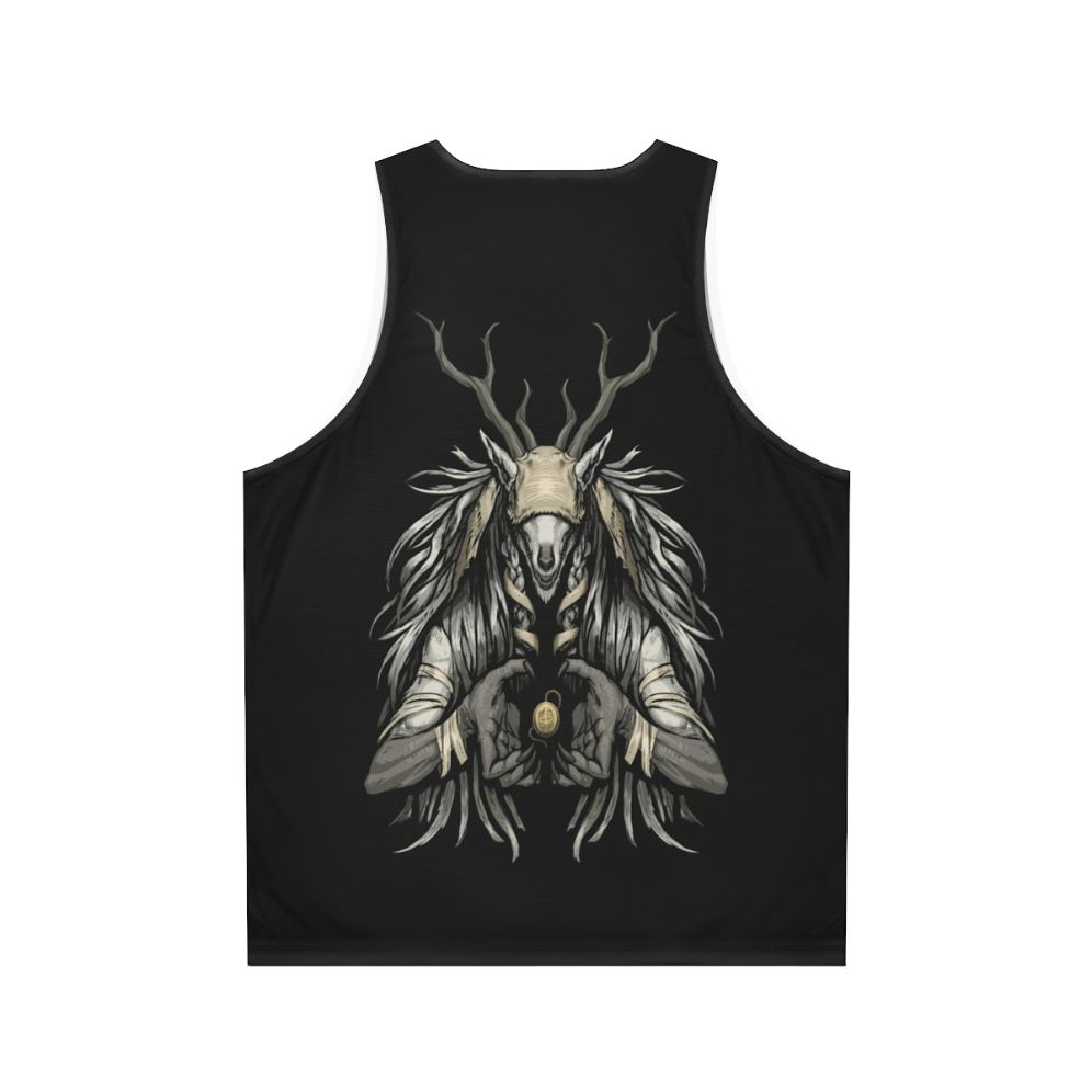 Bloodborne-inspired unisex tank top with spooky, horror-themed design - Back