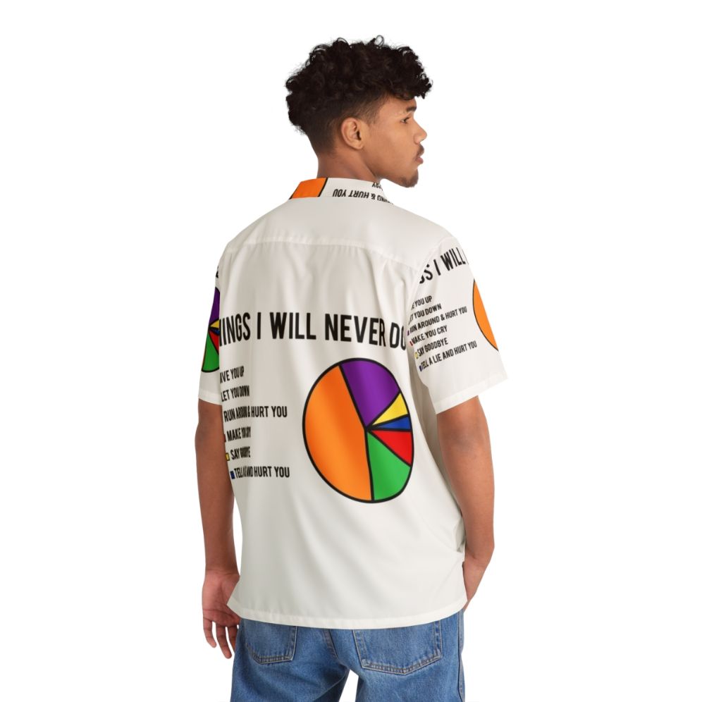 "Never Gonna Give You Up" Hawaiian Shirt with Rick Astley and Pie Chart - People Back