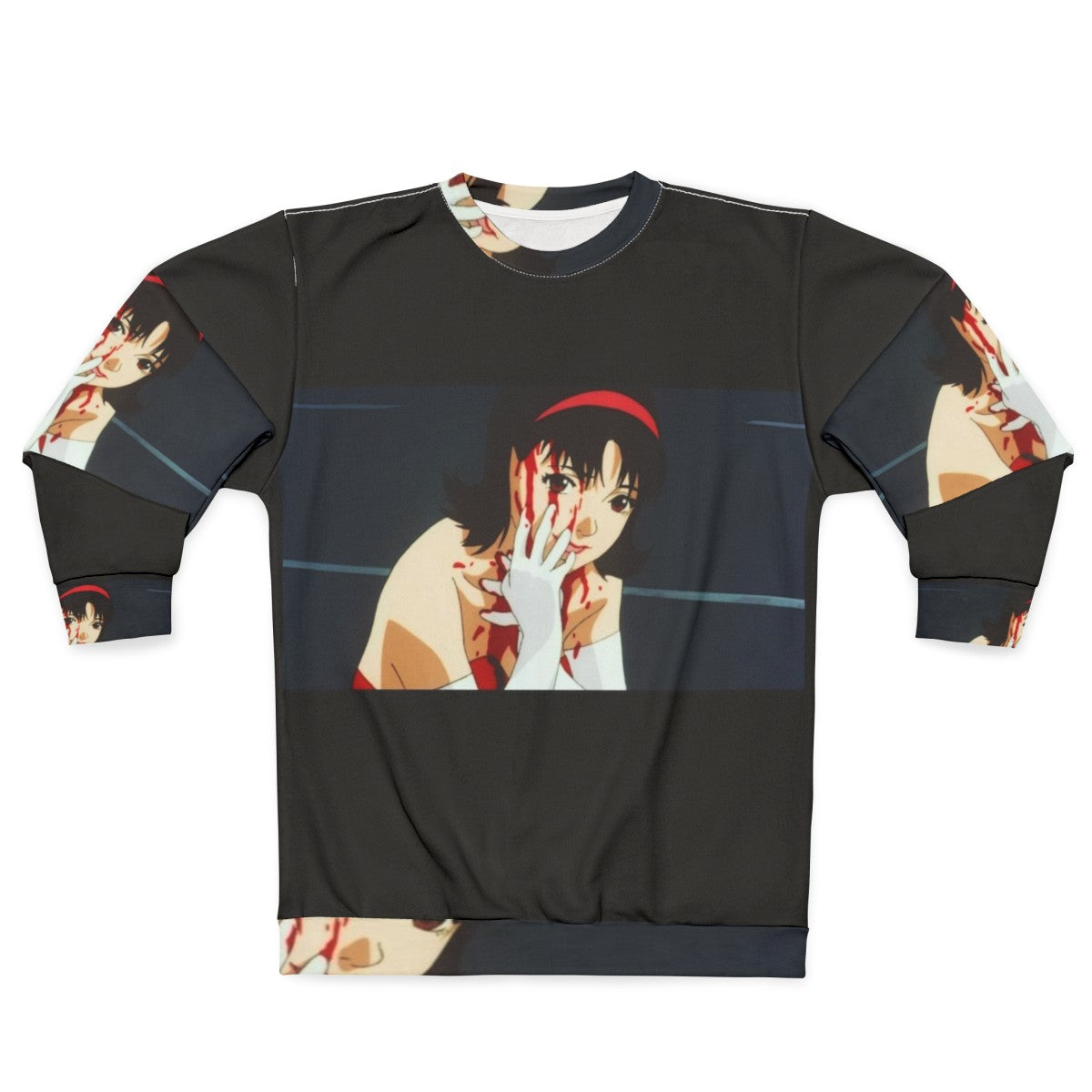 Perfect Blue Anime Sweatshirt with Blood and Final Fantasy Imagery