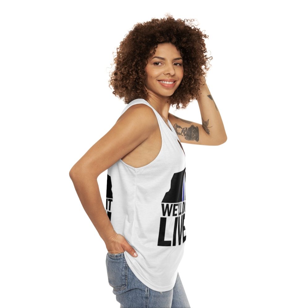 Unisex 'We'll Do It Live!' Funny Meme Tank Top - women side