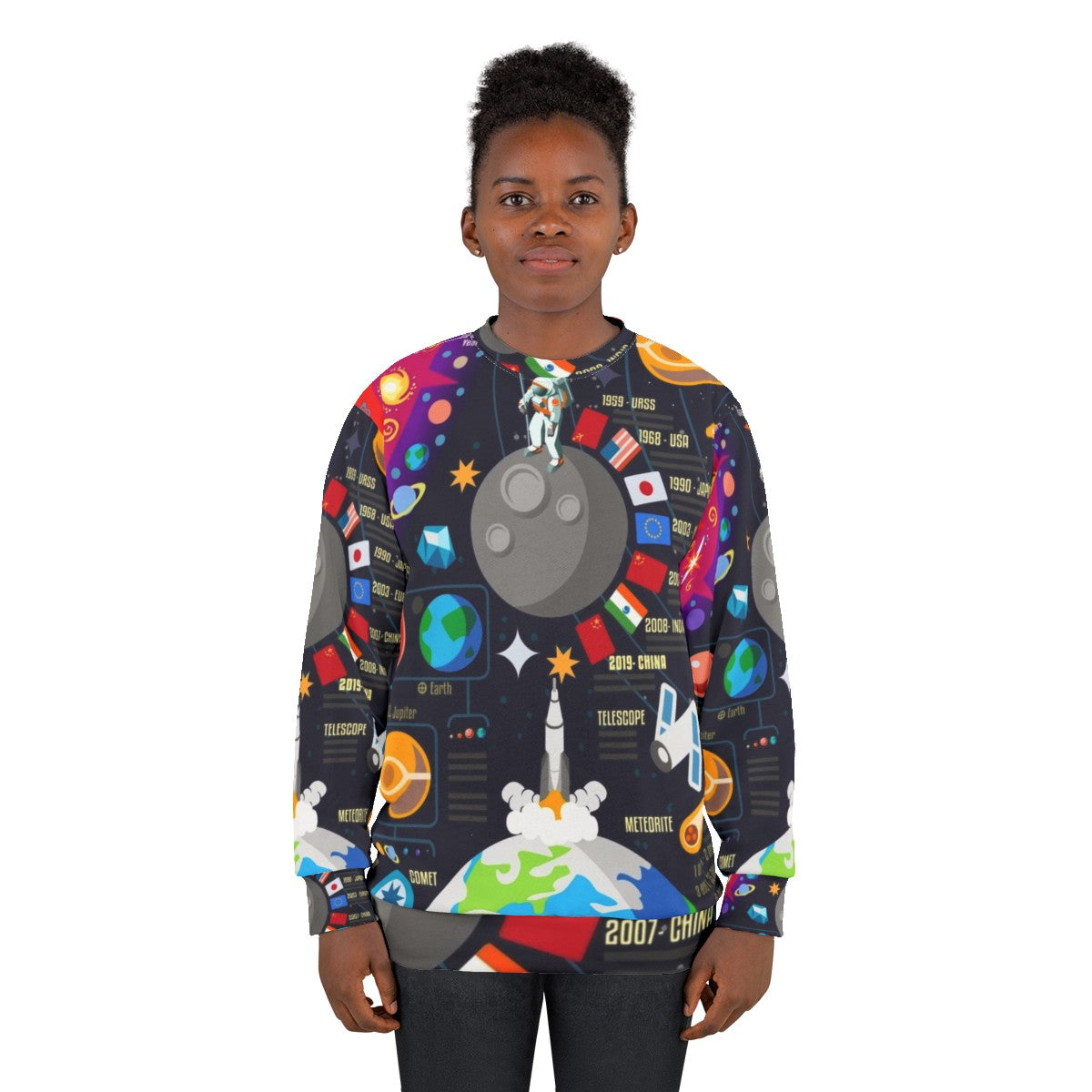 Space Universe Infographics Big Bang Sweatshirt - women