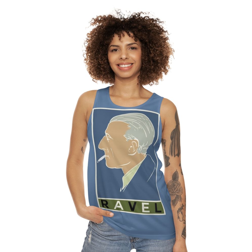 Maurice Ravel Unisex Tank Top with Vintage Classical Music Design - women